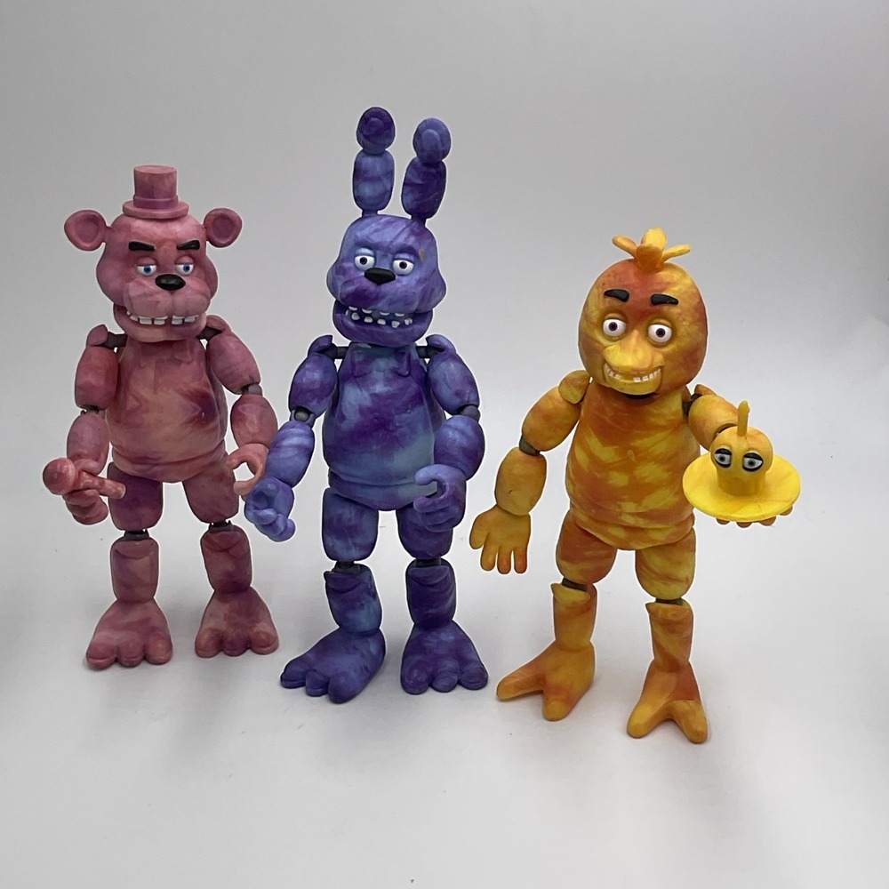 Lot 3 Funko Five Nights At Freddy's FNAF Tie-Dye 5" Action Figures Bonnie Chica